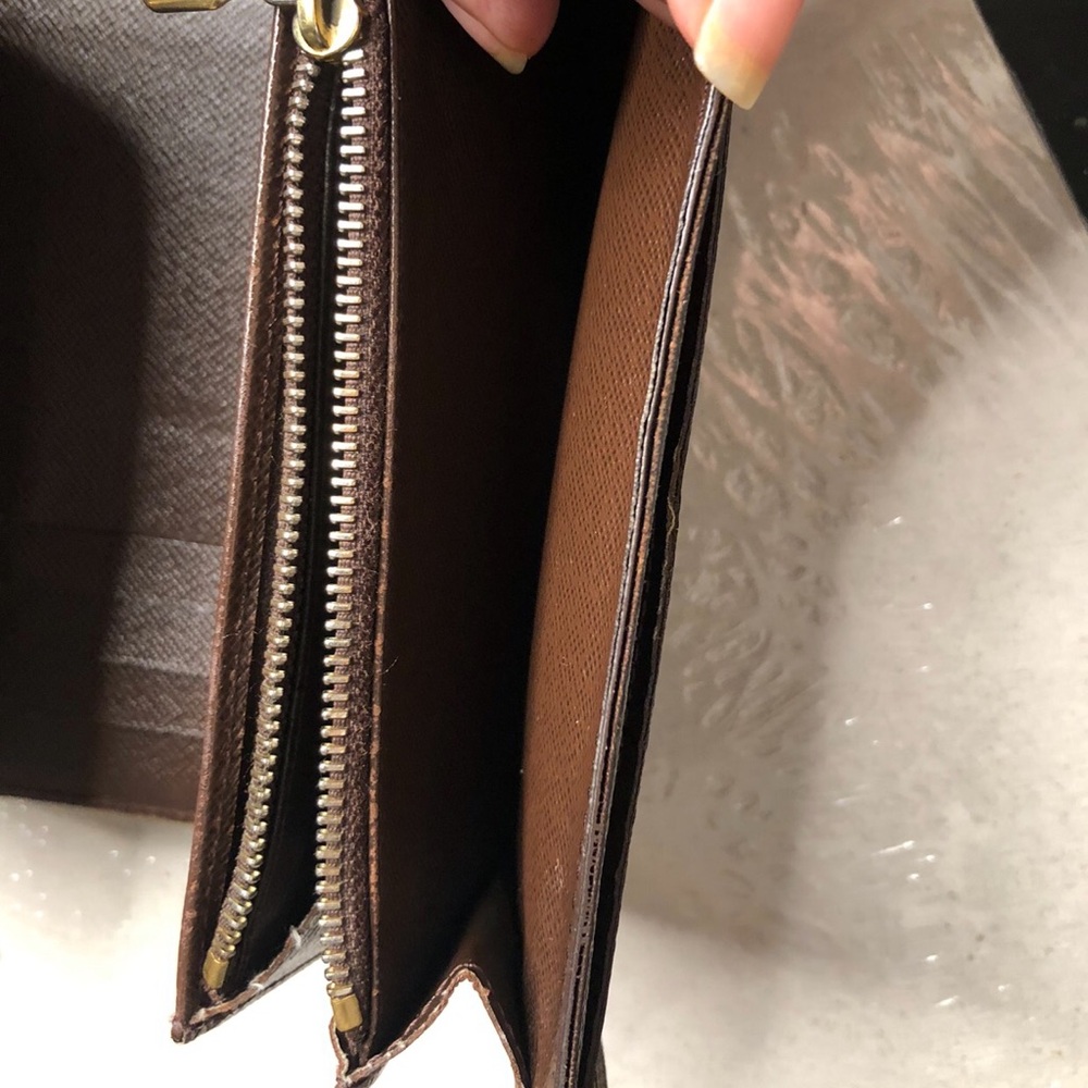 Louis Vuitton Brown Damier Ebene Wallet with Gold Chain - Picture 7 of 16